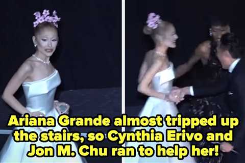 16 Times Celebs’ Partners, Friends, And Costars Saved Them From Red Carpet Wardrobe Malfunctions