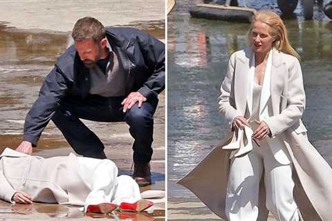 Ben Affleck Films Shootout Scene for Movie 'Animals' With Gillian Anderson