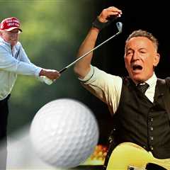 Trump Posts Fake Video Showing Him Knocking Over Springsteen With Golf Ball