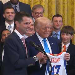 President Trump Jokes About Barron's Height At Florida Gators White House Visit