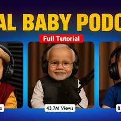 How to Make Viral Baby Podcast Videos? 👶🎤 | Create Trending Reels in 3 Easy Steps (FREE Tools) 🔥