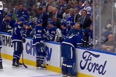 Maple Leafs goalie Anthony Stolarz leaves game in ambulance in scary scene after puking on bench