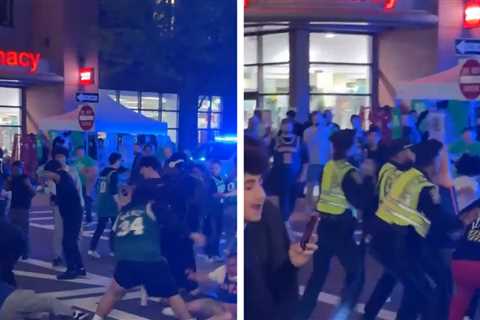 Knicks, Celtics Fans Brawl In Streets After Intense Playoff Game