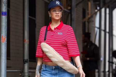 You Ask? We Answer! Rihanna Stepped Out in New York in a Red and White Martine Rose Polo, Blue..