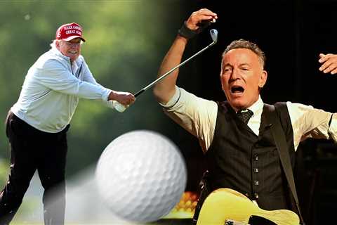 Trump Posts Fake Video Showing Him Knocking Over Springsteen With Golf Ball