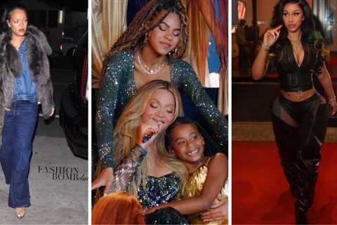 Fashion Bomb Daily Top 5 Celebrity Looks of April: Rihanna in a Blue Denim Jacket, Beyonce and Kids ..