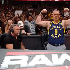 WWE announcer Michael Cole makes good on Pat McAfee Pacers bet in raucous scene