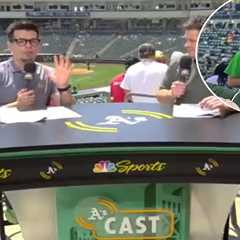 A’s fan wearing ‘Sell’ t-shirt swarmed by stadium security in wild live broadcast scene