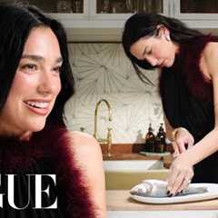 Dua Lipa Makes Roasted Sea Bass Dinner | Now Serving | Vogue