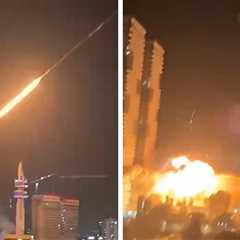 Iran Fires Retaliatory Missile Strikes Into Israel, Caught On Video