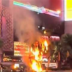 Las Vegas Strip Catches on Fire After Eyewitnesses Hear Thunderous 'Bang'
