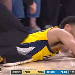 Tyrese Haliburton crumbles to court in Pacers injury nightmare early in Game 7 of NBA Finals