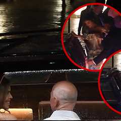 Jeff Bezos, Lauren Sanchez Caught in Rain, Thunderstorms at Pre-Wedding Bash