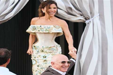 Lauren Sanchez Wears Vintage Alexander McQueen and Gold Schiaparelli Couture Ahead of Venice..
