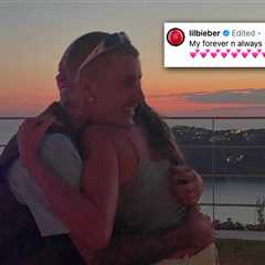 Justin Bieber Shares Smitten Snaps Hugging Hailey, 'My Forever N Always'