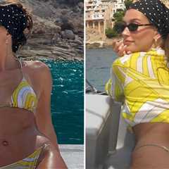 Hailey Bieber Shares Bikini Pics From Mallorca to Plug New Rhode Product