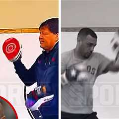 Adrian Peterson's Opponent Training On Video For Celeb Boxing Match