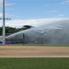 Peeved firefighter floods baseball field with fire hose after ball hits his truck, ending game