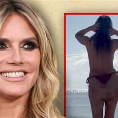 Heidi Klum Goes Topless at Beach, on Video