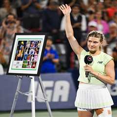 Eugenie Bouchard fights back tears after last tennis match of career
