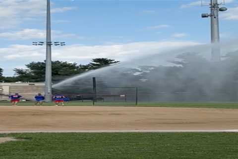 Peeved firefighter floods baseball field with fire hose after ball hits his truck, ending game