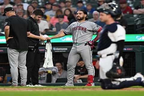 Eugenio Suarez leaves game after getting hit by pitch on hand in potential MLB trade blow