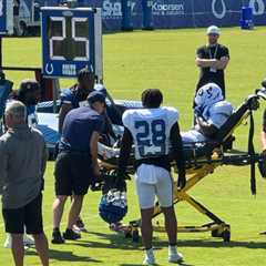 Colts’ Salvon Ahmed taken to hospital with severe injury caused by illegal hip-drop tackle