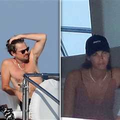 Leonardo DiCaprio & Vittoria Ceretti Enjoy Day on Luxury Yacht Near Spain