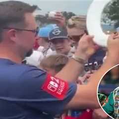 Mariners’ Cal Raleigh signs bathroom item, dons custom chest protector at Little League Classic