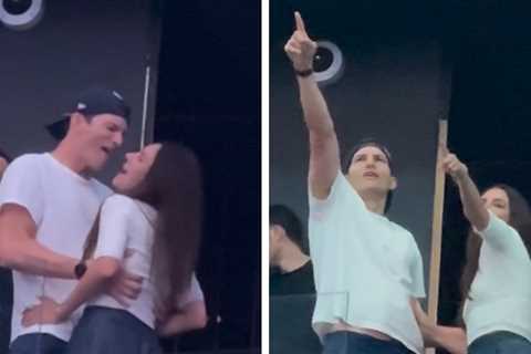 Ashton Kutcher, Mila Kunis Share Sweet Moment at Backstreet Boys Concert