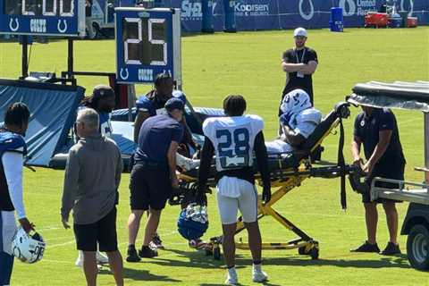 Colts’ Salvon Ahmed taken to hospital with severe injury caused by illegal hip-drop tackle