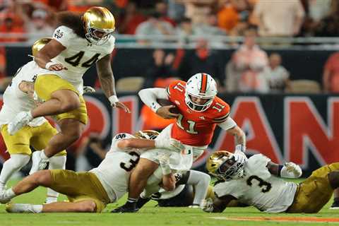 Carson Beck’s stellar debut leads No. 10 Miami by No. 6 Notre Dame in thriller