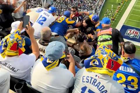 Female fan bloodied in disturbing fight at Texans-Rams game