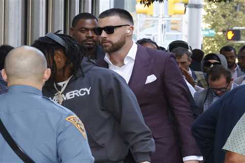 Travis Kelce arrives in NJ for Chiefs-Giants clash — as NFL punishes him for obscene gesture