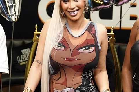 Cardi B Wears $543 Ottolinger Cartoon Anime Dress To The Breakfast Club