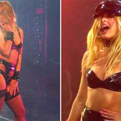 Addison Rae Performs in Toronto in Tiny Latex Bra and Panties