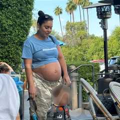 Vanessa Hudgens Shows Off Bare Baby Bump with Husband Cole Tucker