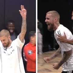 Justin Bieber Hits Crazy Trick Shot Playing Indoor Soccer