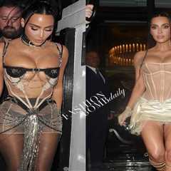 Kim Kardashian Stuns in Two Sheer Dilara Findikoglu Looks During a Night Out in London