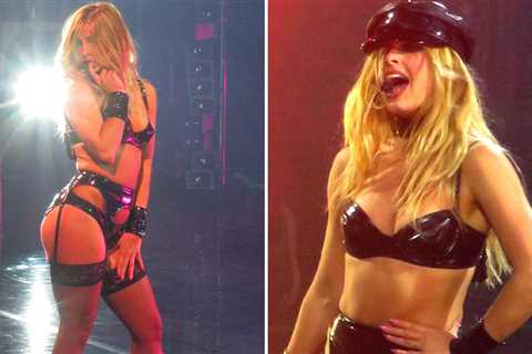 Addison Rae Performs in Toronto in Tiny Latex Bra and Panties