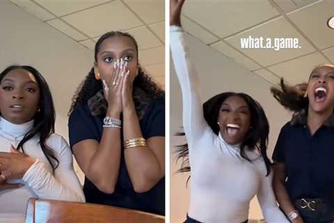 Simone Biles Loses Her Mind Celebrating Bears, Husband's Last-Second Win