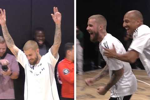 Justin Bieber Hits Crazy Trick Shot Playing Indoor Soccer