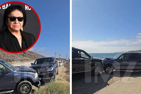 Gene Simmons Car Crash Aftermath Video Shows SUV Smashed Into Truck in Malibu
