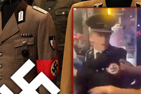 Nazi Sympathizer in Gestapo Uniform Smashes Woman With Beer Stein on Video