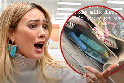 Hilary Duff Shares Crying Selfie After Spilling Coffee Inside Balenciaga Bag
