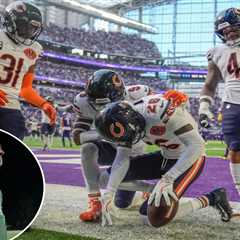 Former player of coach John Beam records interception for Bears in emotional scene
