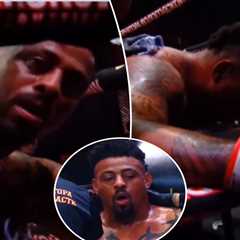 Ex-NFL star Greg Hardy collapses into his corner after asthma attack during boxing match in scary..