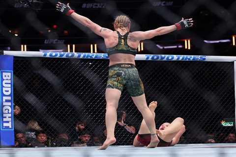 Valentina Shevchenko spoils Zhang Weili’s bid for title in second weight class at UFC 322