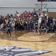 Taylor University basketball fans storm court as part of iconic ‘Silent Night’ tradition during..