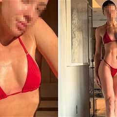 Guess the Sexy Sauna Star in This Red-Hot Bikini!